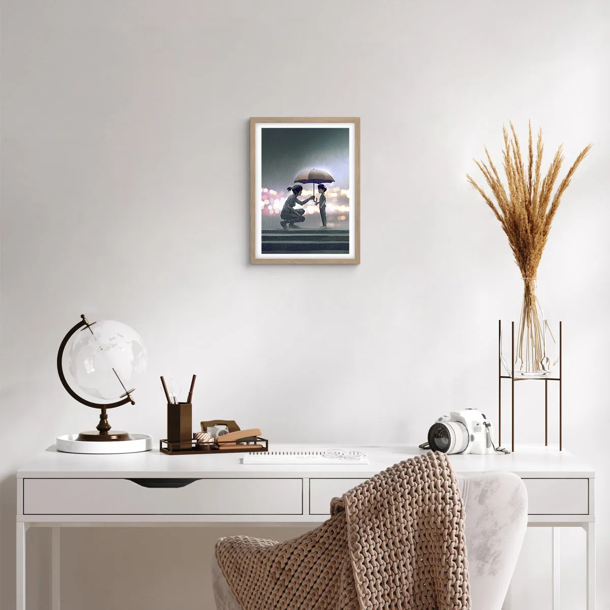 Poster in light oak frame - And Everything Is All Right - 30x40 cm