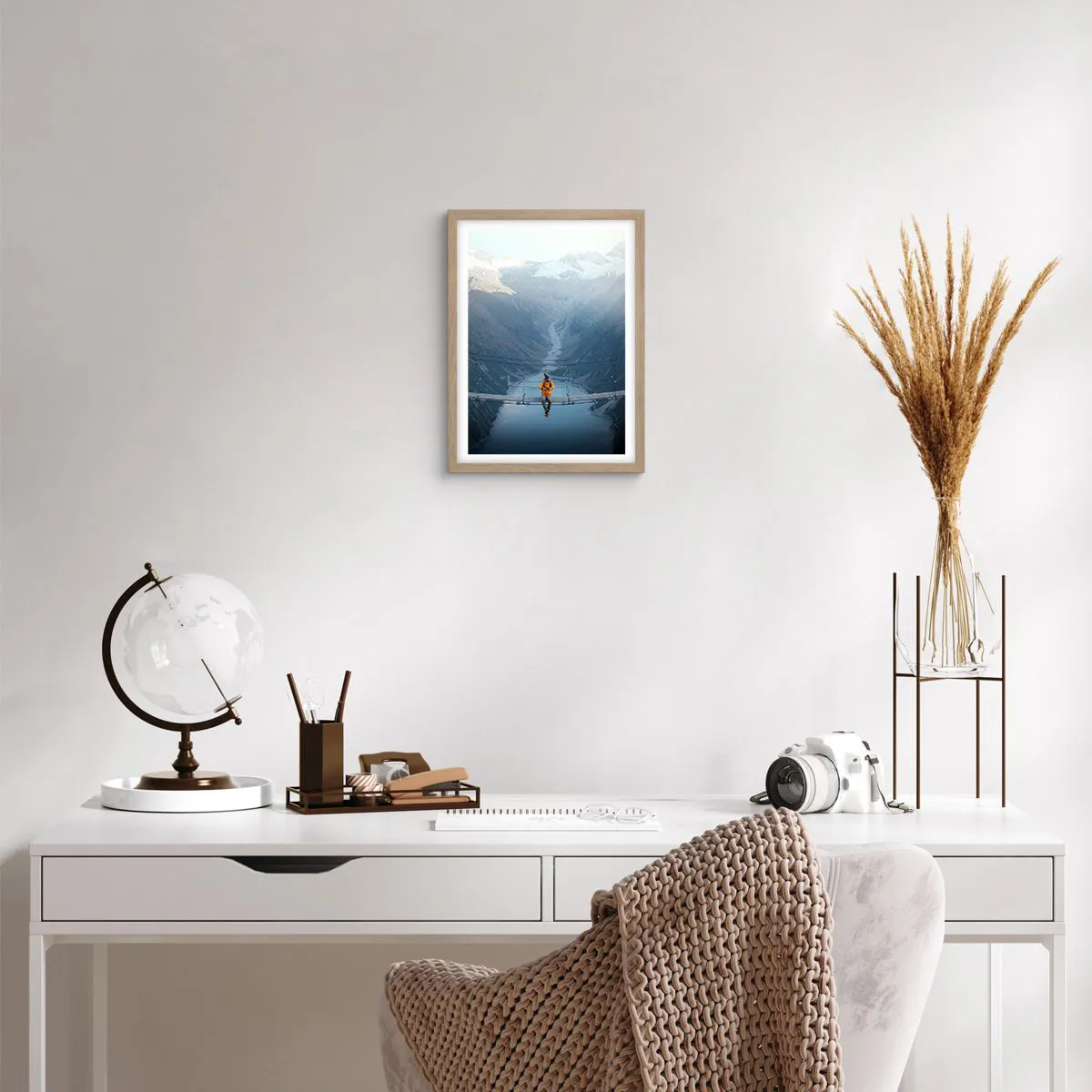 Pôster com moldura de carvalho claro - Encantado com a paisagem - 30x40 cm