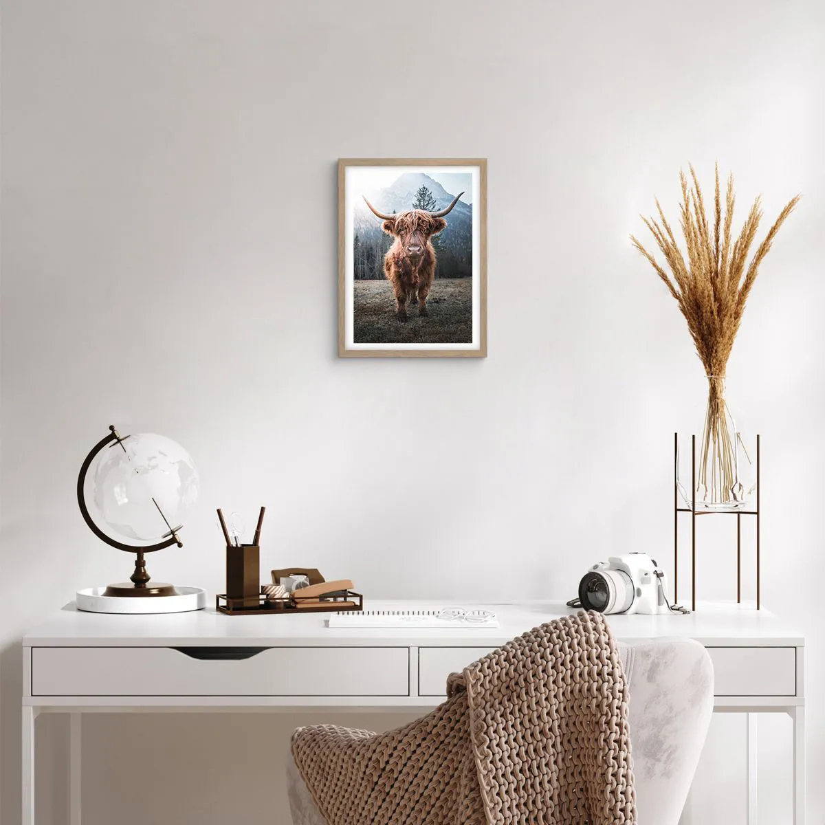 Poster in light oak frame - Greeting from Mountain Meadow - 30x40 cm