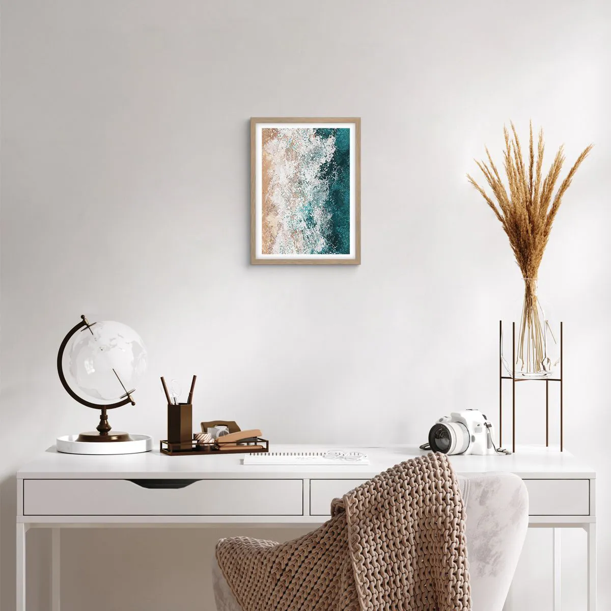 Pôster com moldura de carvalho claro - Histórias do mar - 30x40 cm