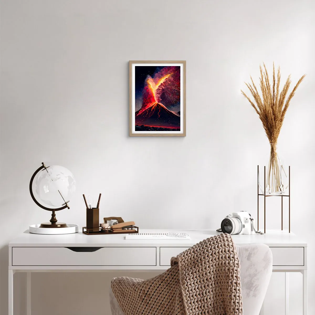 Poster in einem Rahmen aus heller Eiche - Schönheit und Horror - 30x40 cm