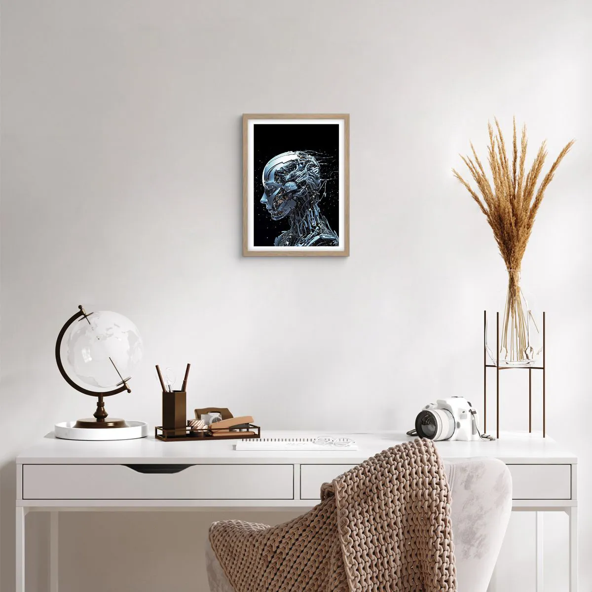 Plakat w ramie jasny dąb - Technologia jest kobietą - 30x40 cm