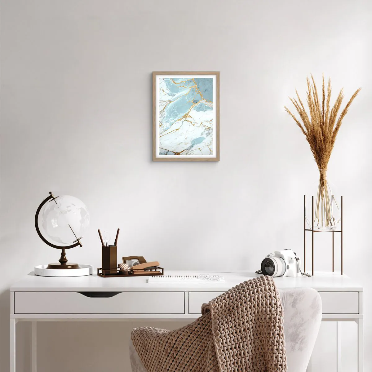 Plakat i ramme af lyst egetræ - Rigdom af sten - 30x40 cm