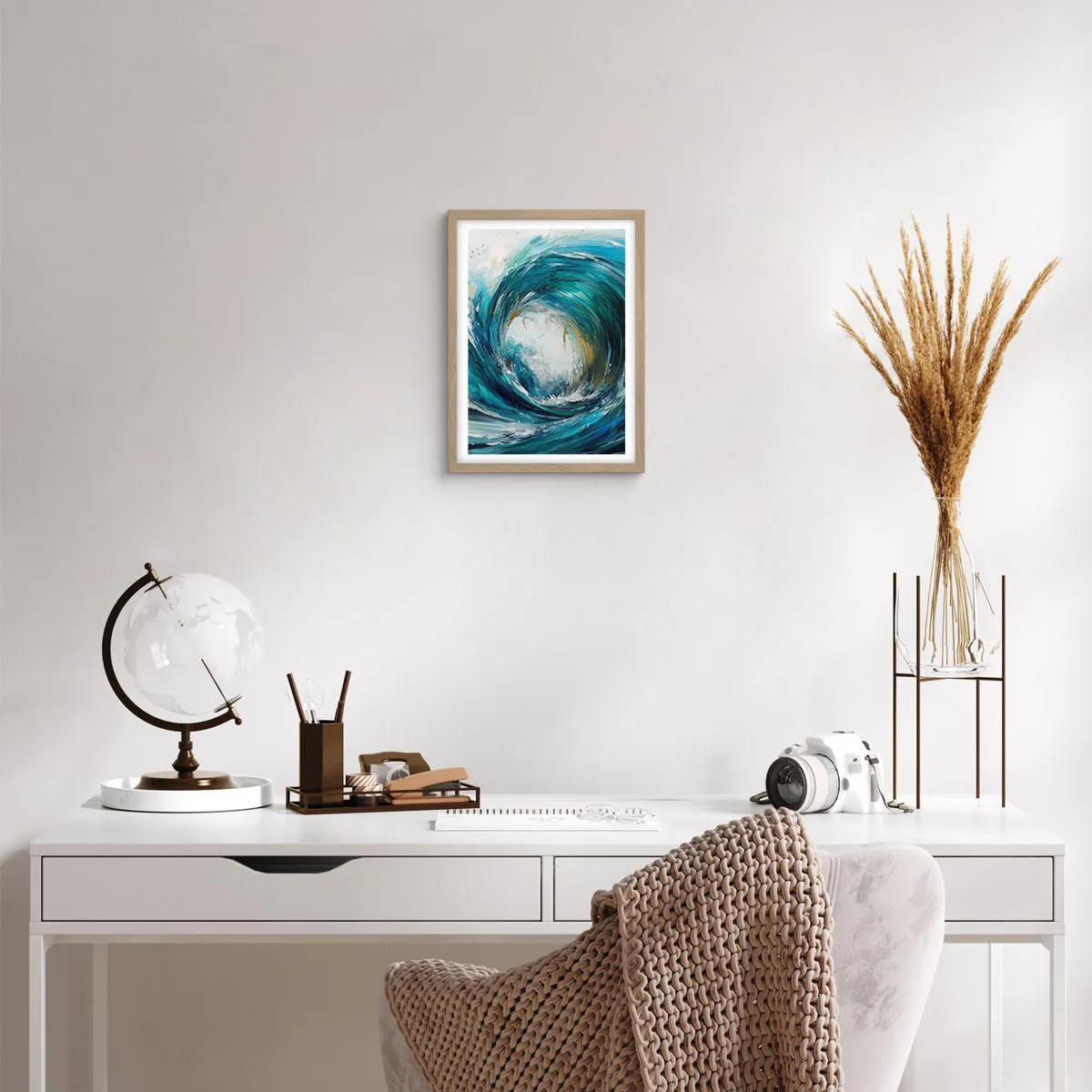 Een poster in een licht eiken lijst - Zeeportaal - 30x40 cm