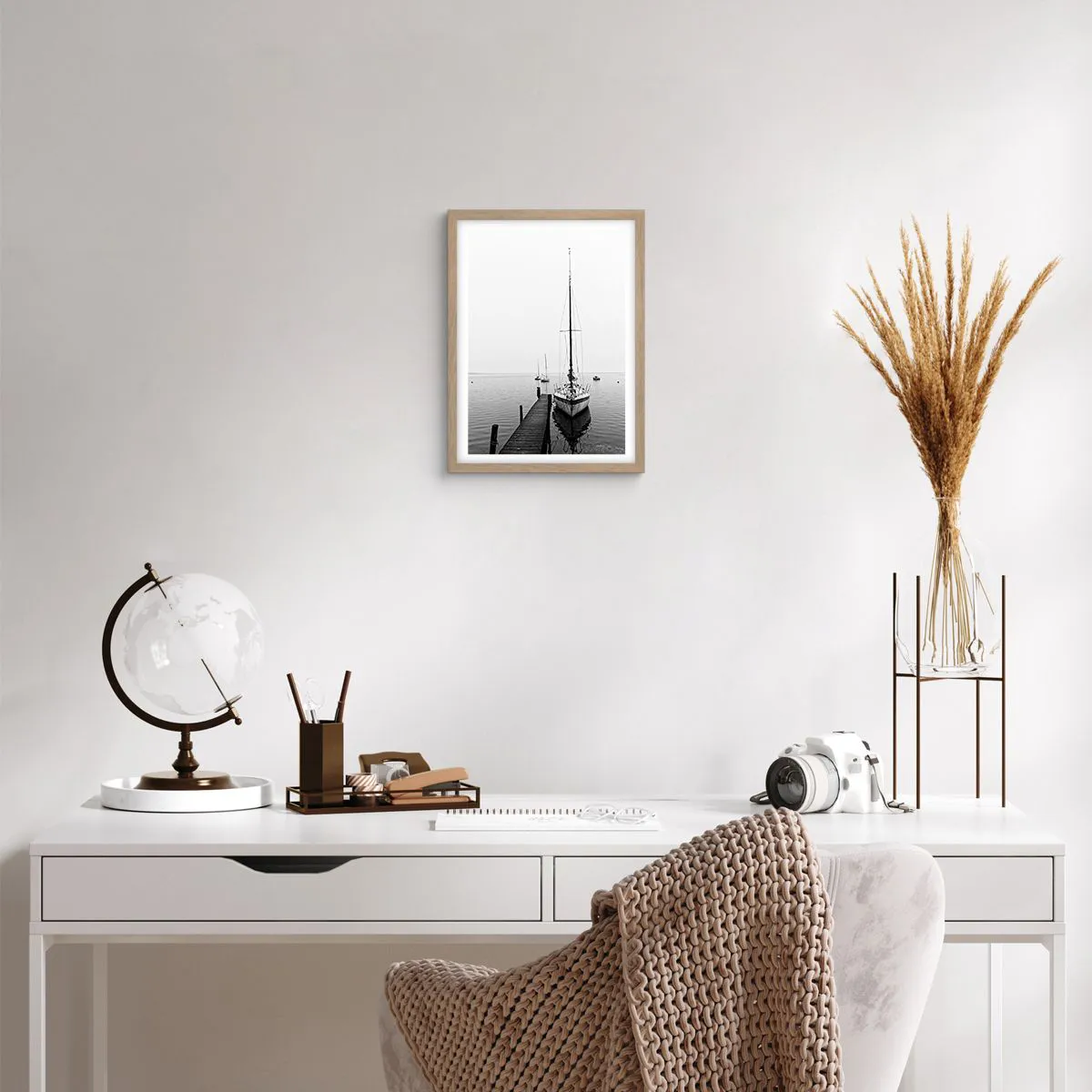 Poszter világos tölgy keretben - Indulásra készen - 30x40 cm