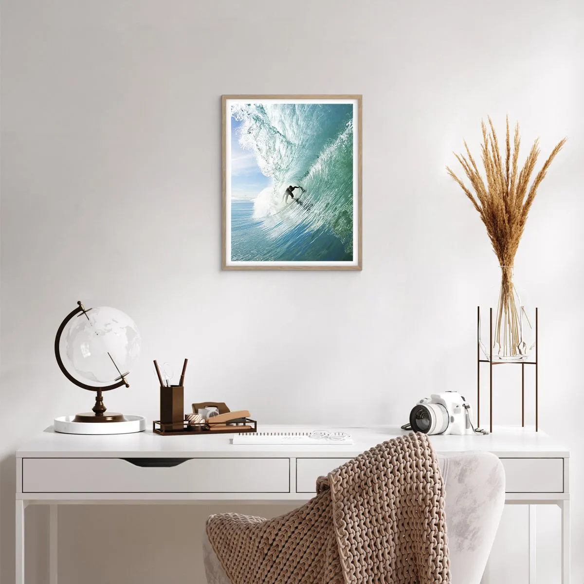 Poszter világos tölgy keretben - Mindig a hullámon - 40x50 cm