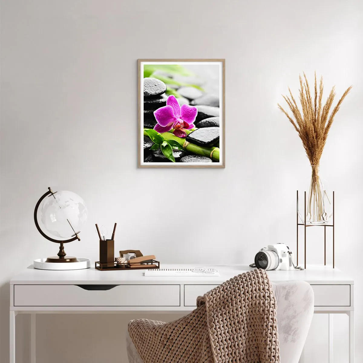 Poster in einem Rahmen aus heller Eiche - In ruhiger Balance - 40x50 cm