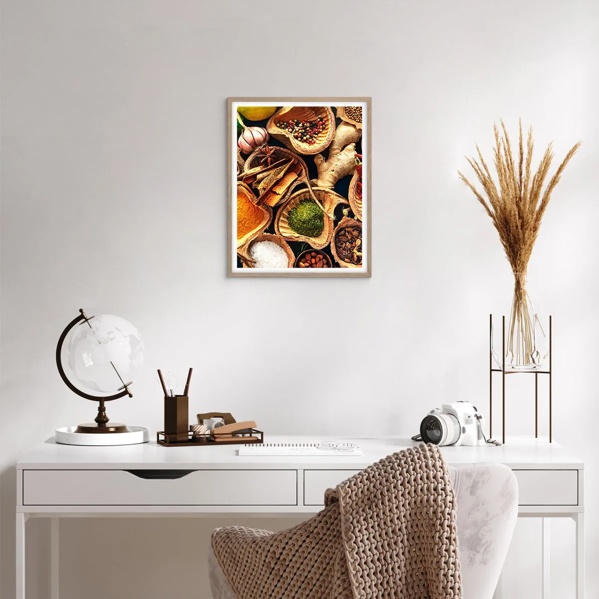 Pôster com moldura de carvalho claro - Leve o que quiser - 40x50 cm