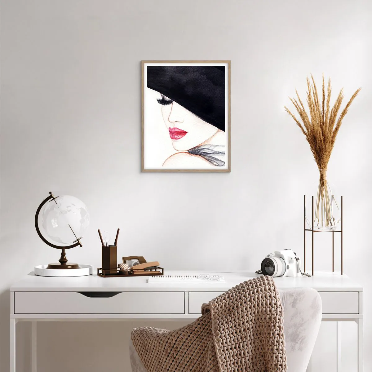 Pôster com moldura de carvalho claro - Elegância e sensualidade - 40x50 cm