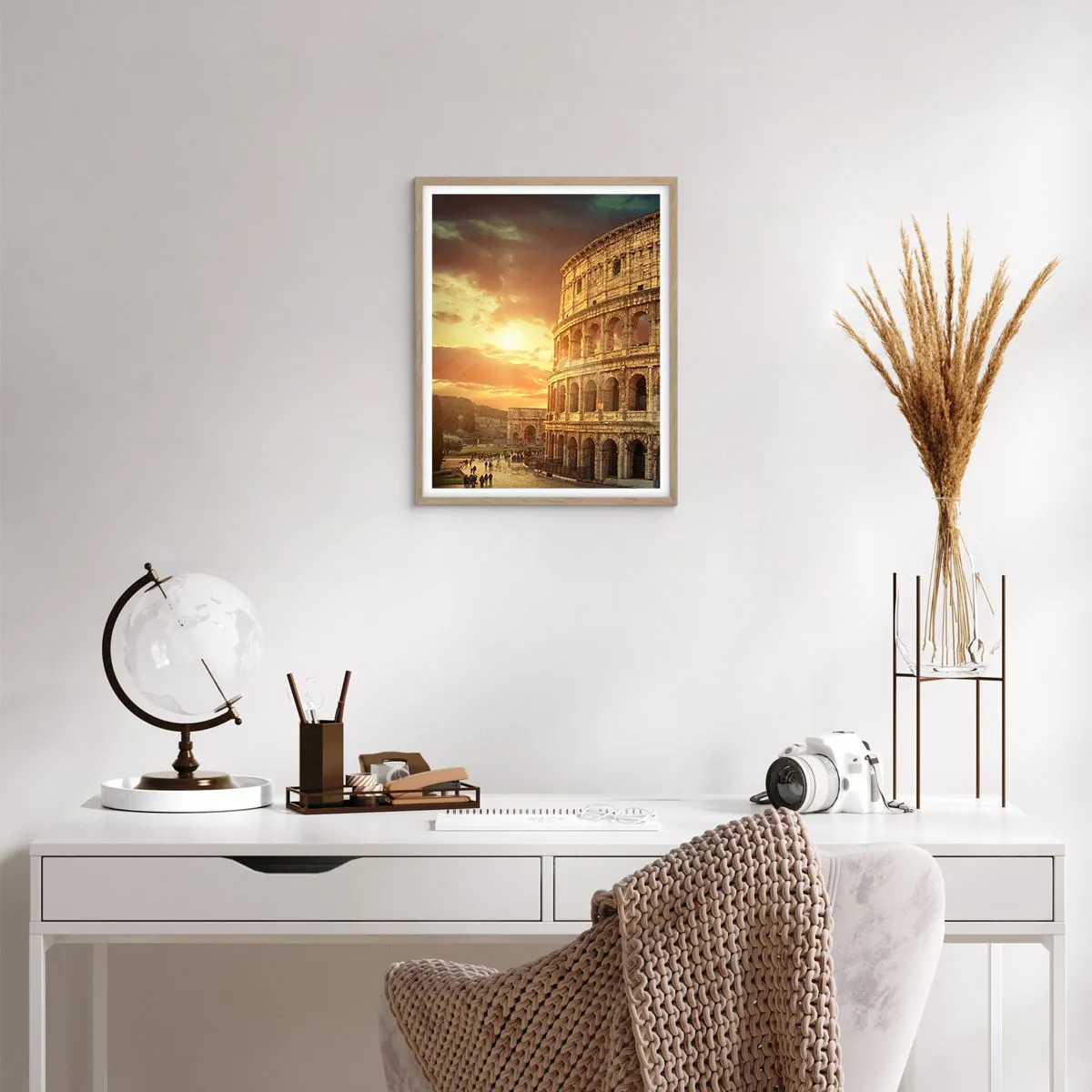 Plakat i ramme af lyst egetræ - Kolossalt indtryk - 40x50 cm