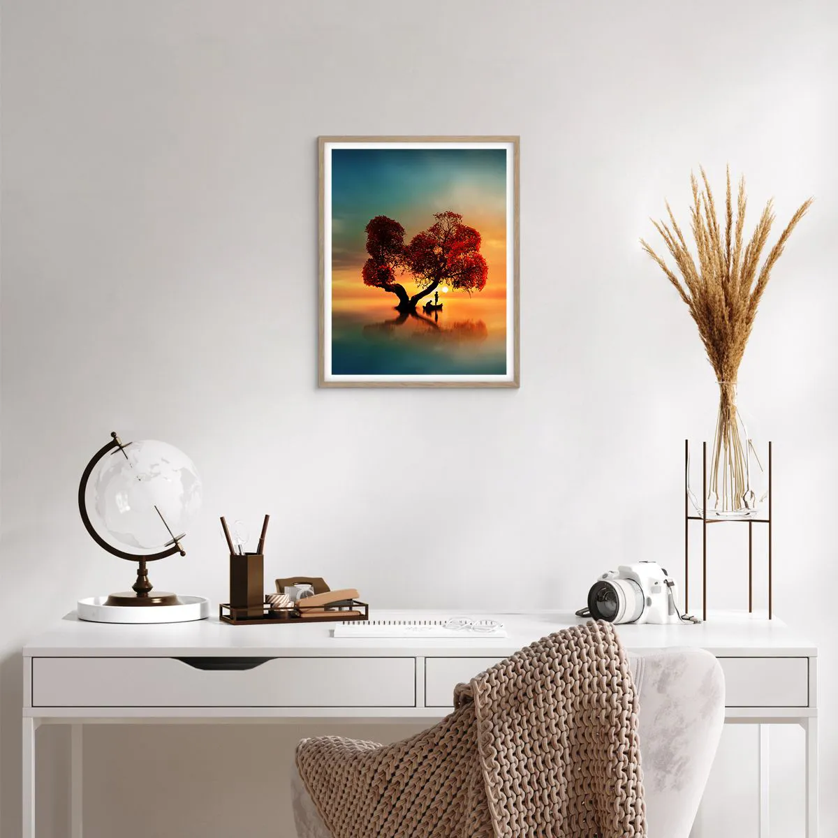 Een poster in een licht eiken lijst - Afstanders en de stilte van de wereldlozen - 40x50 cm