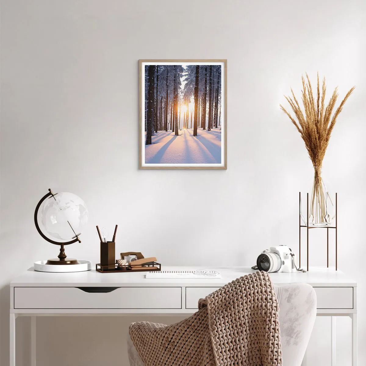 Poster în ramă de stejar deschis - În mod clar în alb și negru - 40x50 cm