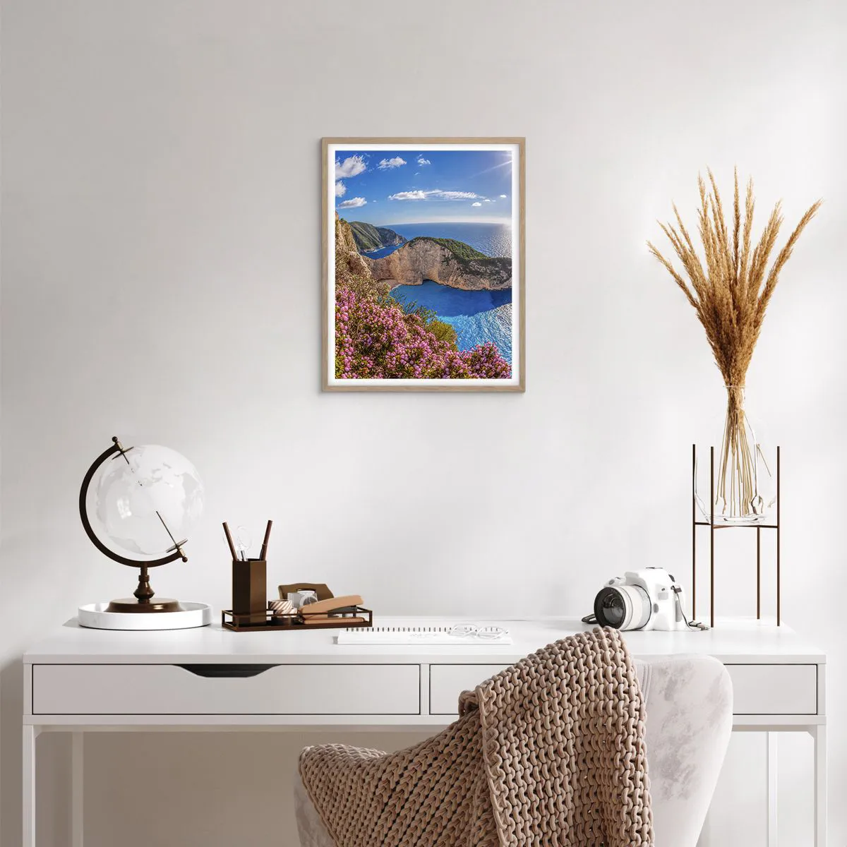 Poszter világos tölgy keretben - Nagyszerű görög nyaralásom - 40x50 cm