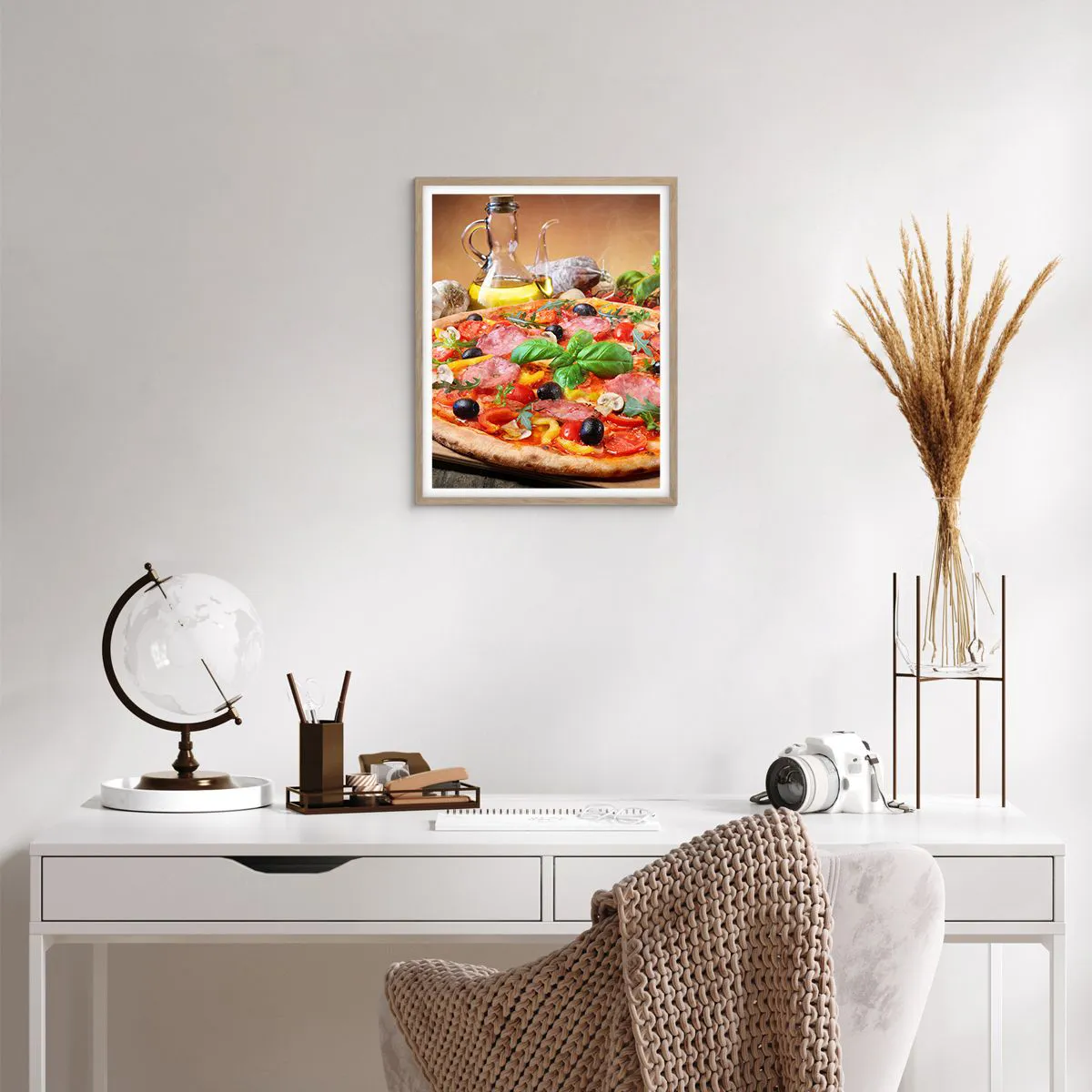 Affiche dans un chêne clair - Poster - Avec une vraie saveur italienne - 40x50 cm