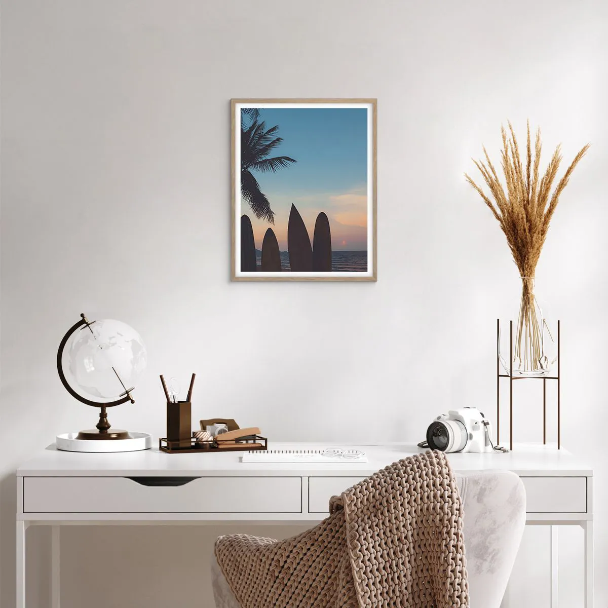 Poster in light oak frame - Tomorrow Will Be Fun Too - 40x50 cm