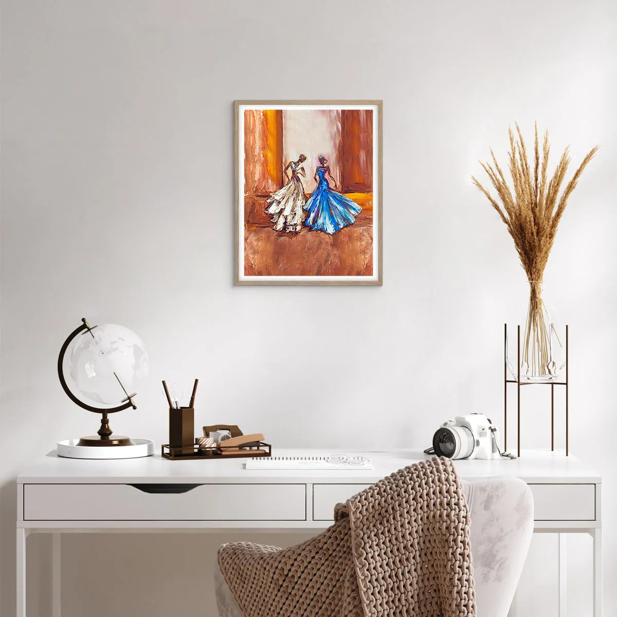 Pôster com moldura de carvalho claro - Uma bela dupla - 40x50 cm