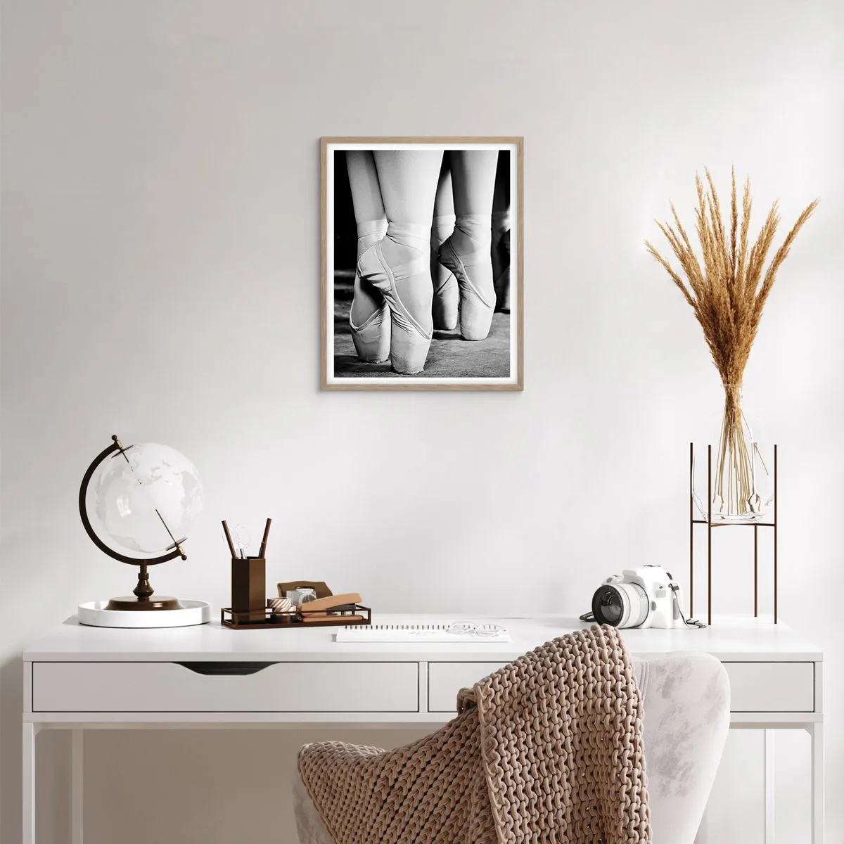 Plagát v ráme zo svetlého duba - Spoločne, ľahko - 40x50 cm