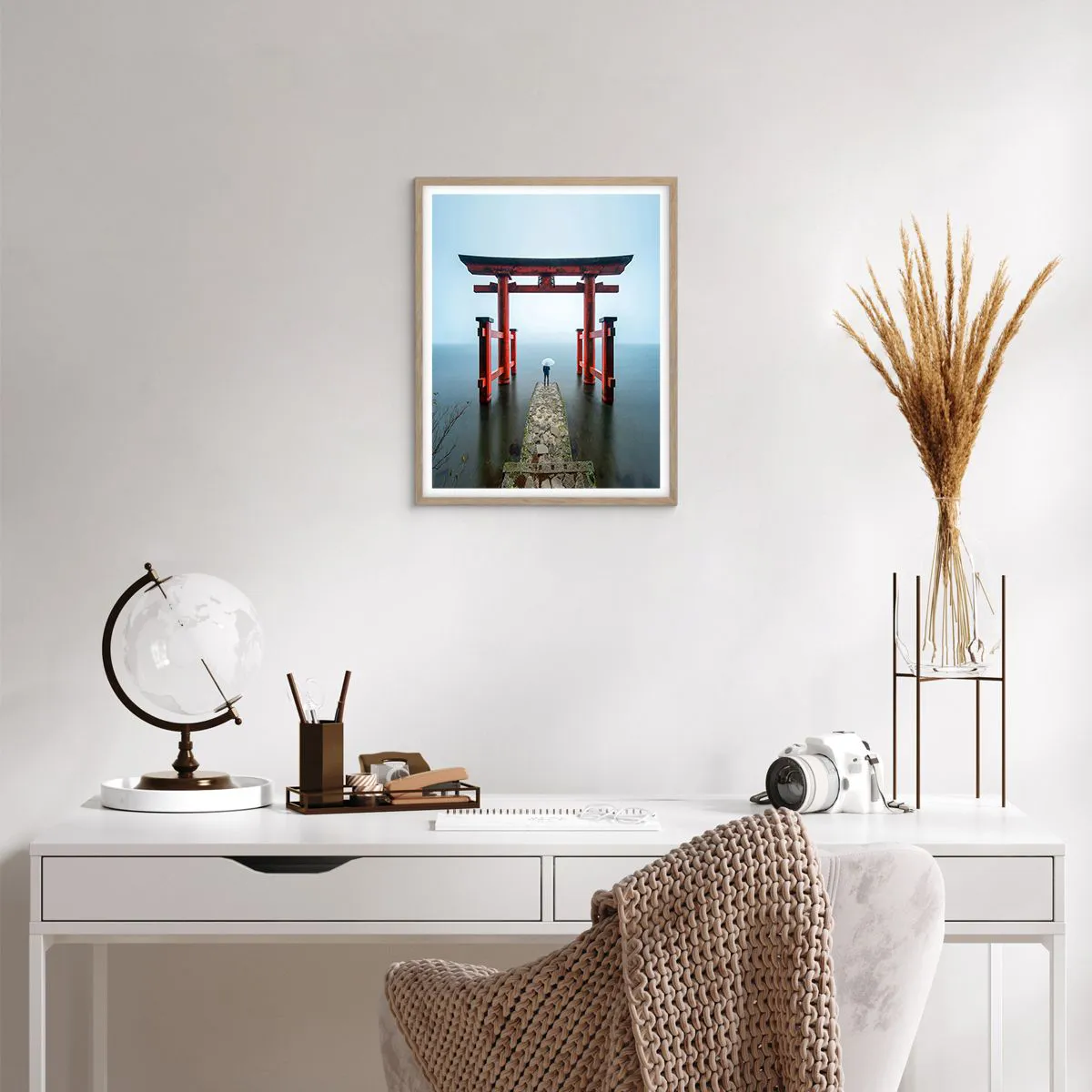 Een poster in een licht eiken lijst - Japanse mijmering - 40x50 cm