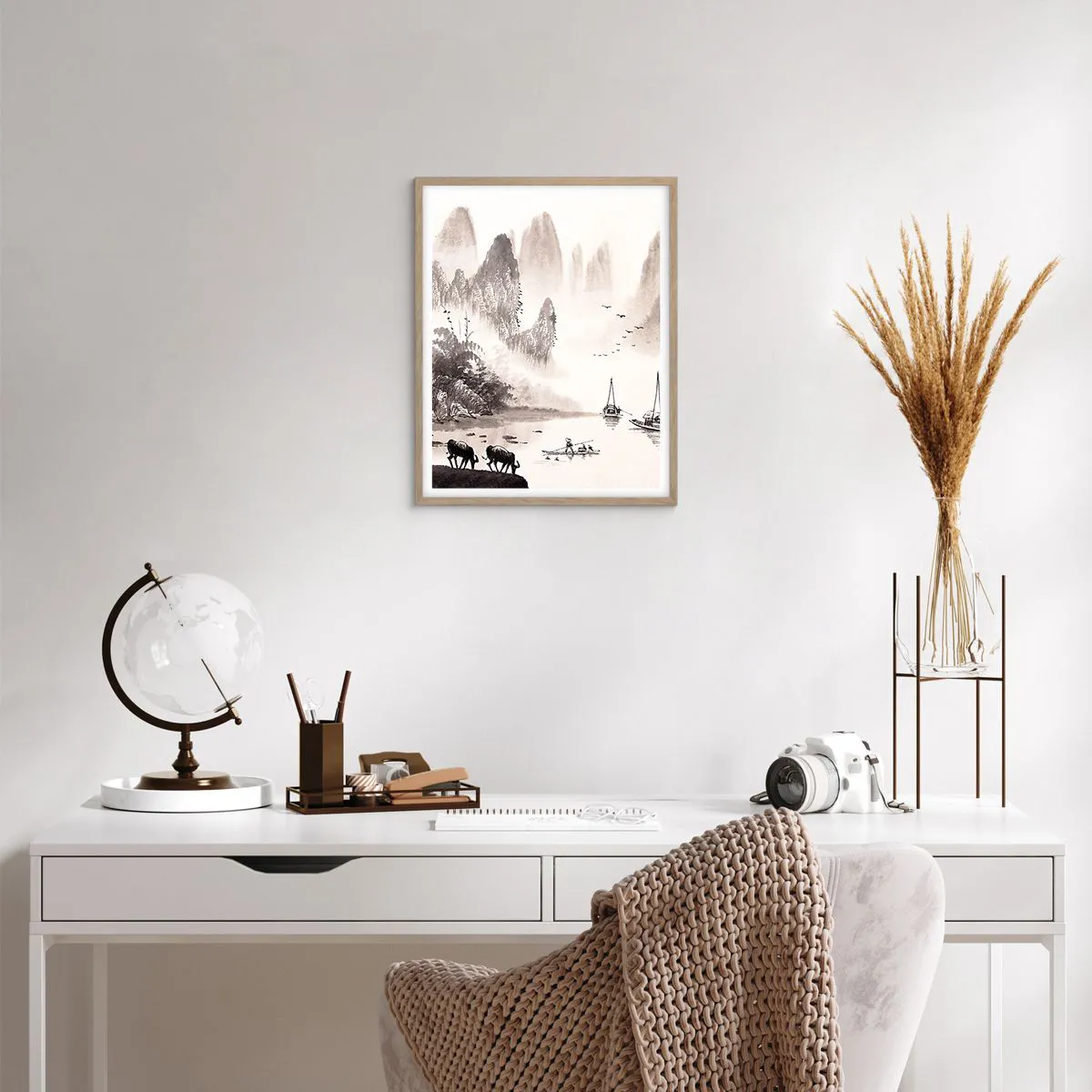 Affiche dans un chêne clair - Poster - Le quotidien exotique de l'Orient - 40x50 cm