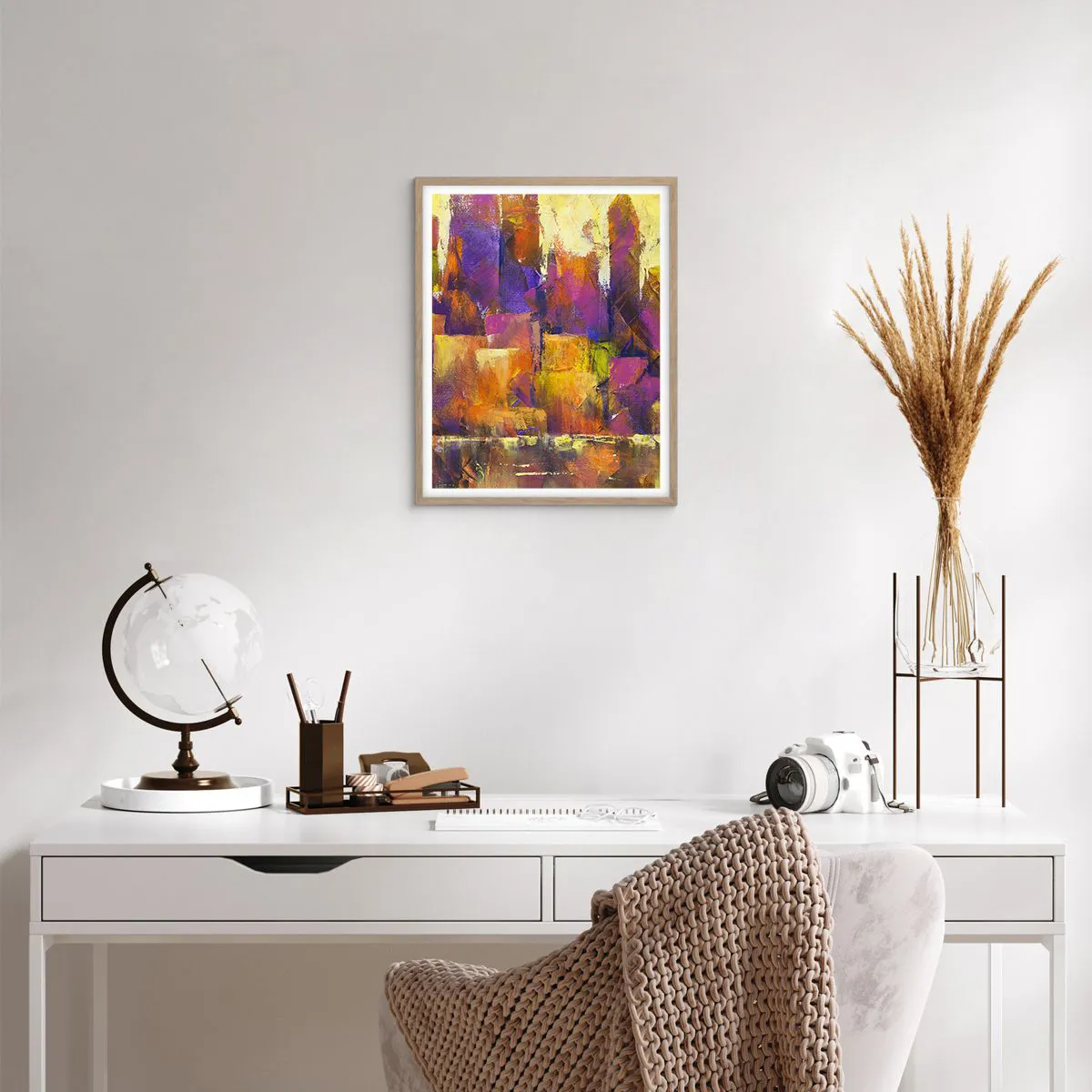 Een poster in een licht eiken lijst - Metropolitan compositie - 40x50 cm