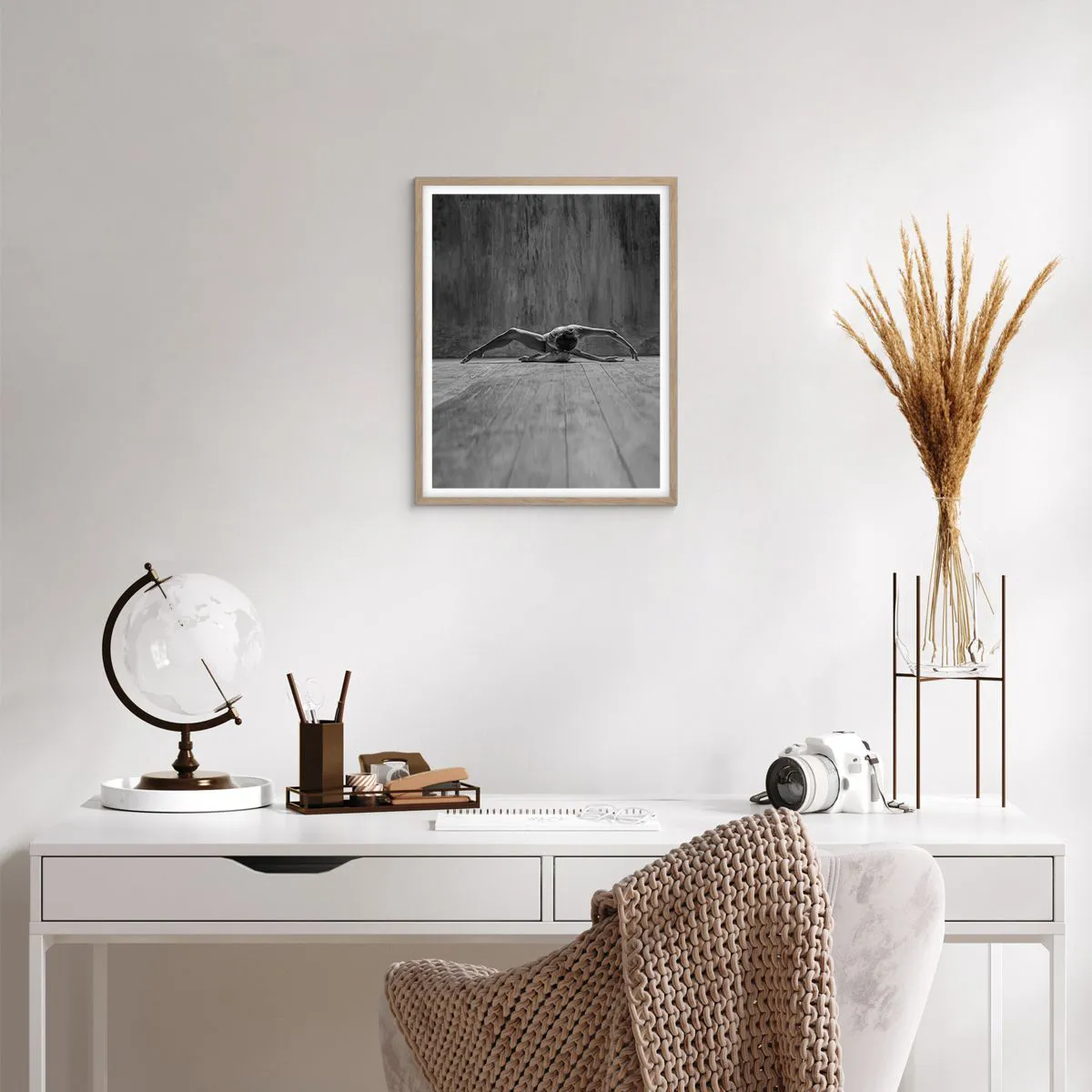 Pôster com moldura de carvalho claro - Simetria encontrada - 40x50 cm