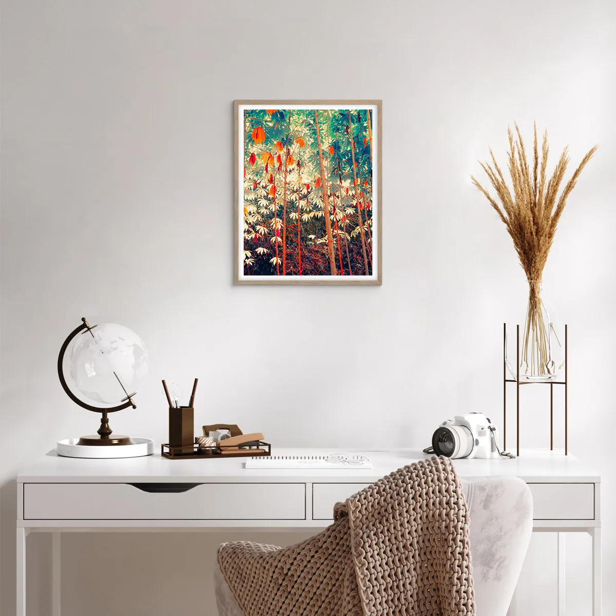 Pôster com moldura de carvalho claro - A vida secreta das folhas - 40x50 cm