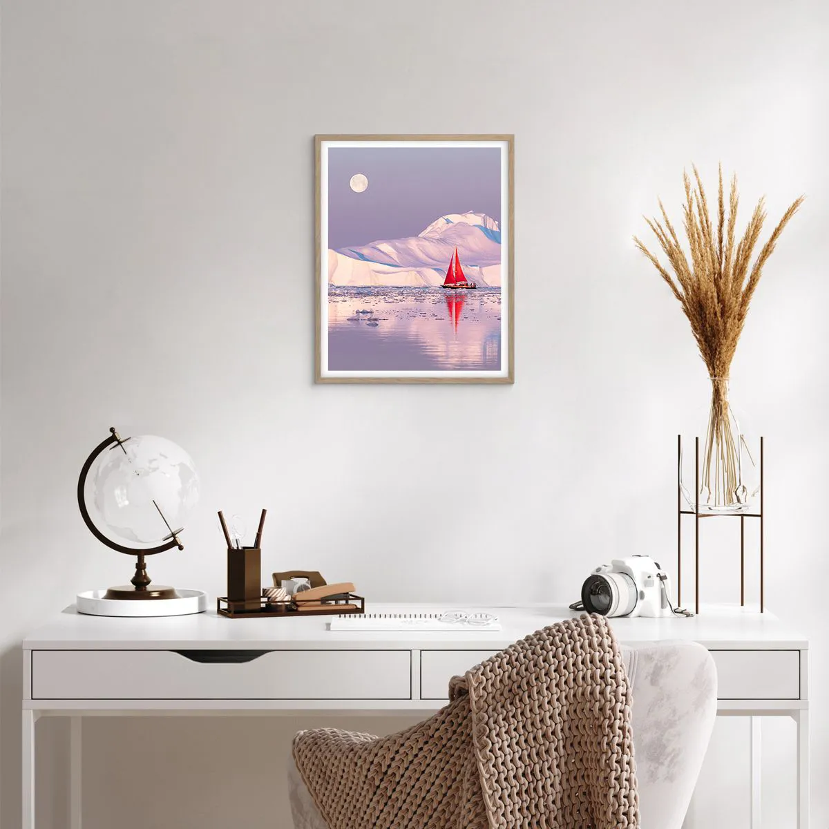 Plakat w ramie jasny dąb - Żar żagla, chłód lodu - 40x50 cm