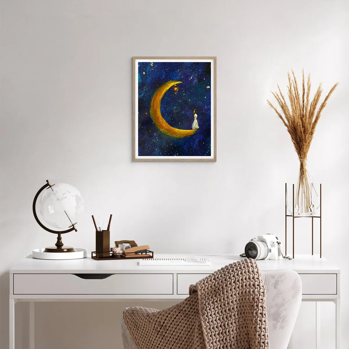 Poster in light oak frame - Calling of the World - 40x50 cm