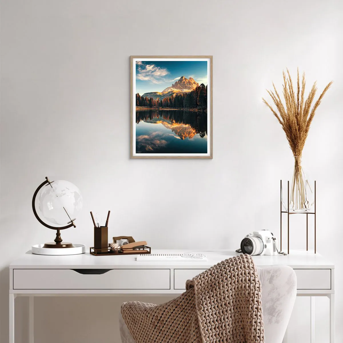 Plagát v ráme zo svetlého duba - Dvojitá krajina - 40x50 cm