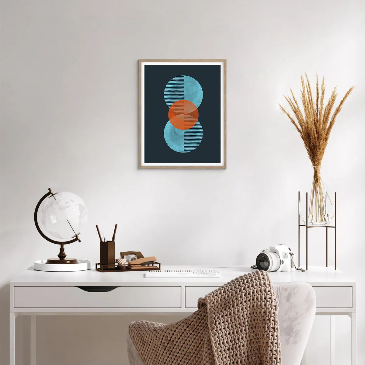 Affiche dans un chêne clair - Poster - Composition symétrique - 40x50 cm