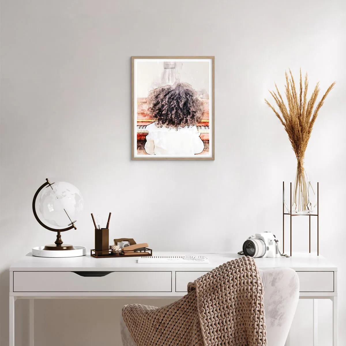 Poster in einem Rahmen aus heller Eiche - In der neuen Welt - 40x50 cm