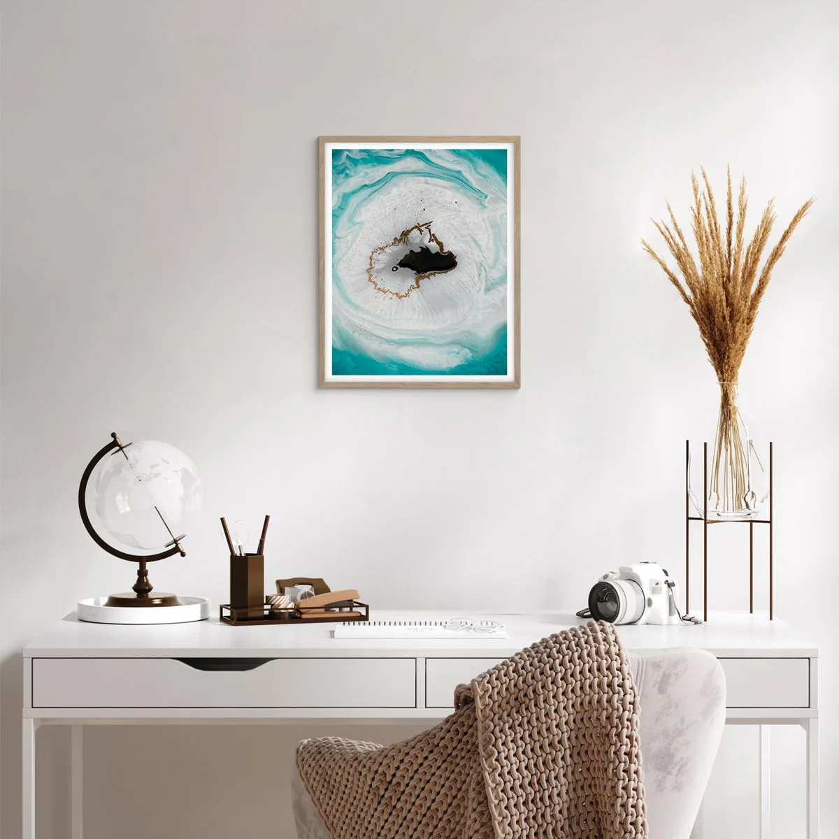 Plagát v ráme zo svetlého duba - Preniknúť dovnútra - 40x50 cm