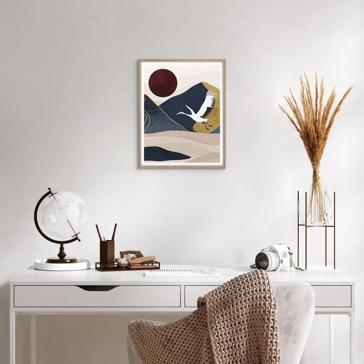 Affiche dans un chêne clair - Poster - Encore une fois, la journée s'est ÉCOULÉE - 40x50 cm