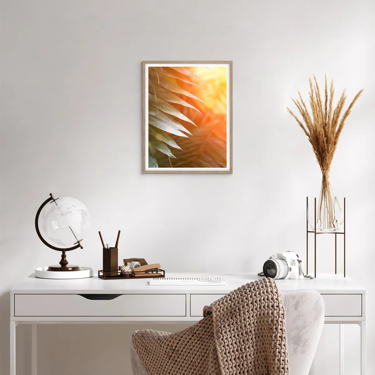 Poszter világos tölgy keretben - Reggel a dzsungelben - 40x50 cm