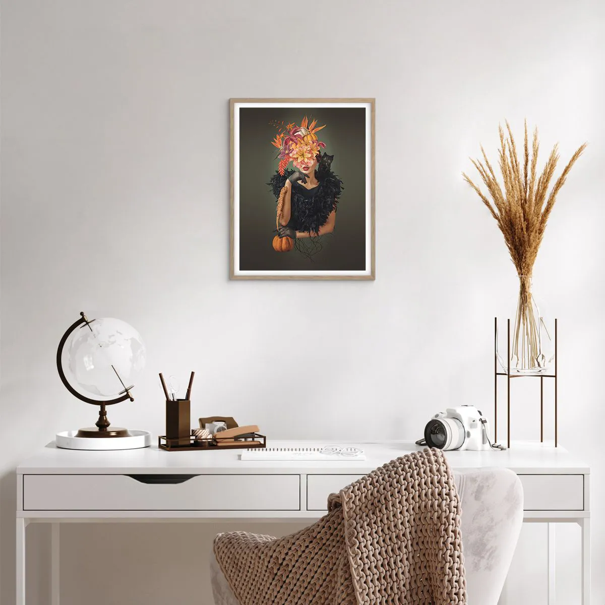 Poster in einem Rahmen aus heller Eiche - Der Zauber einer Hexe - 40x50 cm