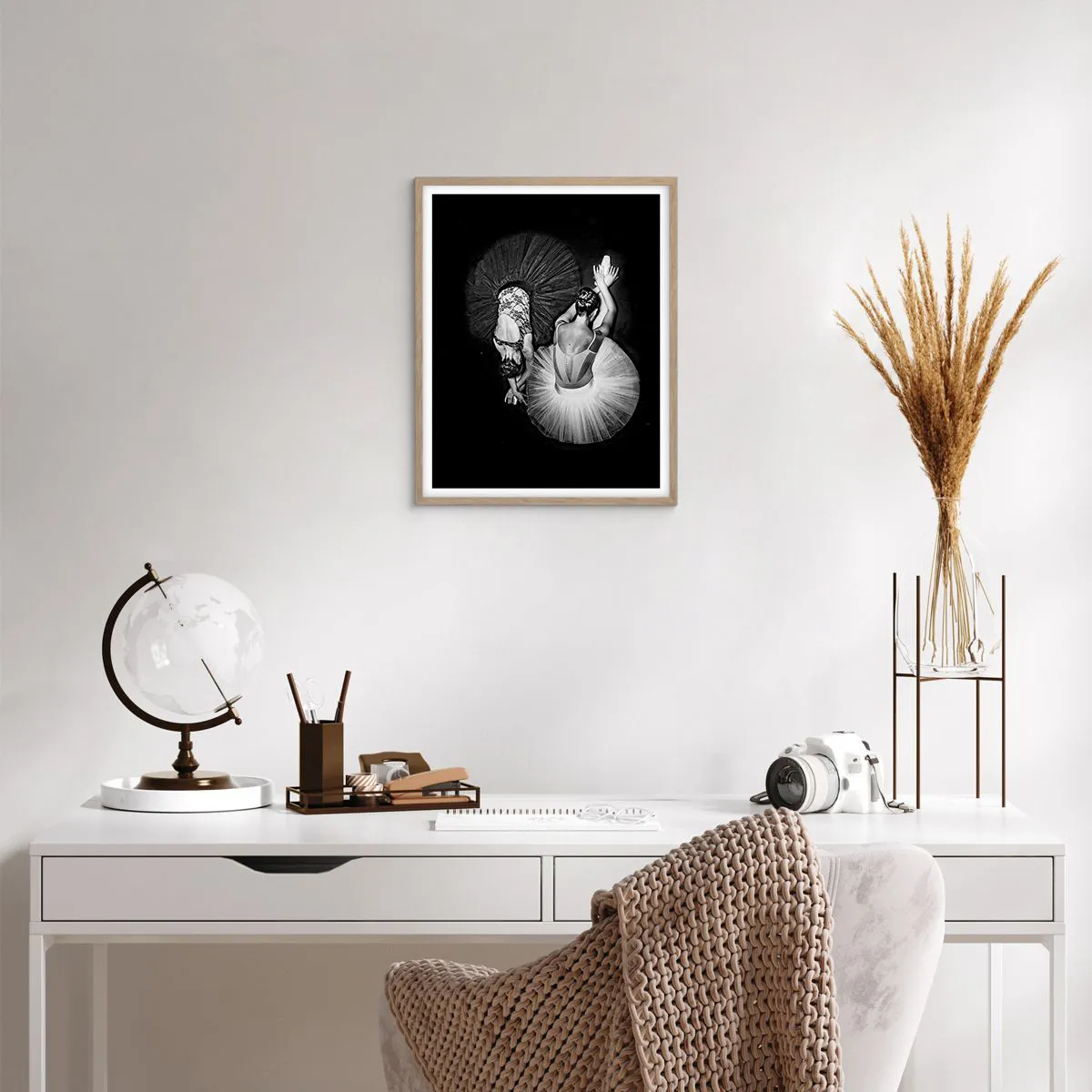 Poster in einem Rahmen aus heller Eiche - Jin und Jang – perfekte Balance - 40x50 cm