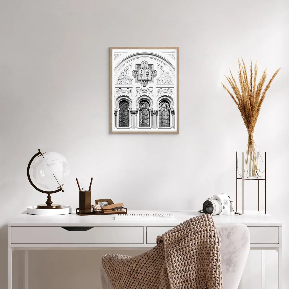 Pôster com moldura de carvalho claro - Na fronteira das culturas - 40x50 cm