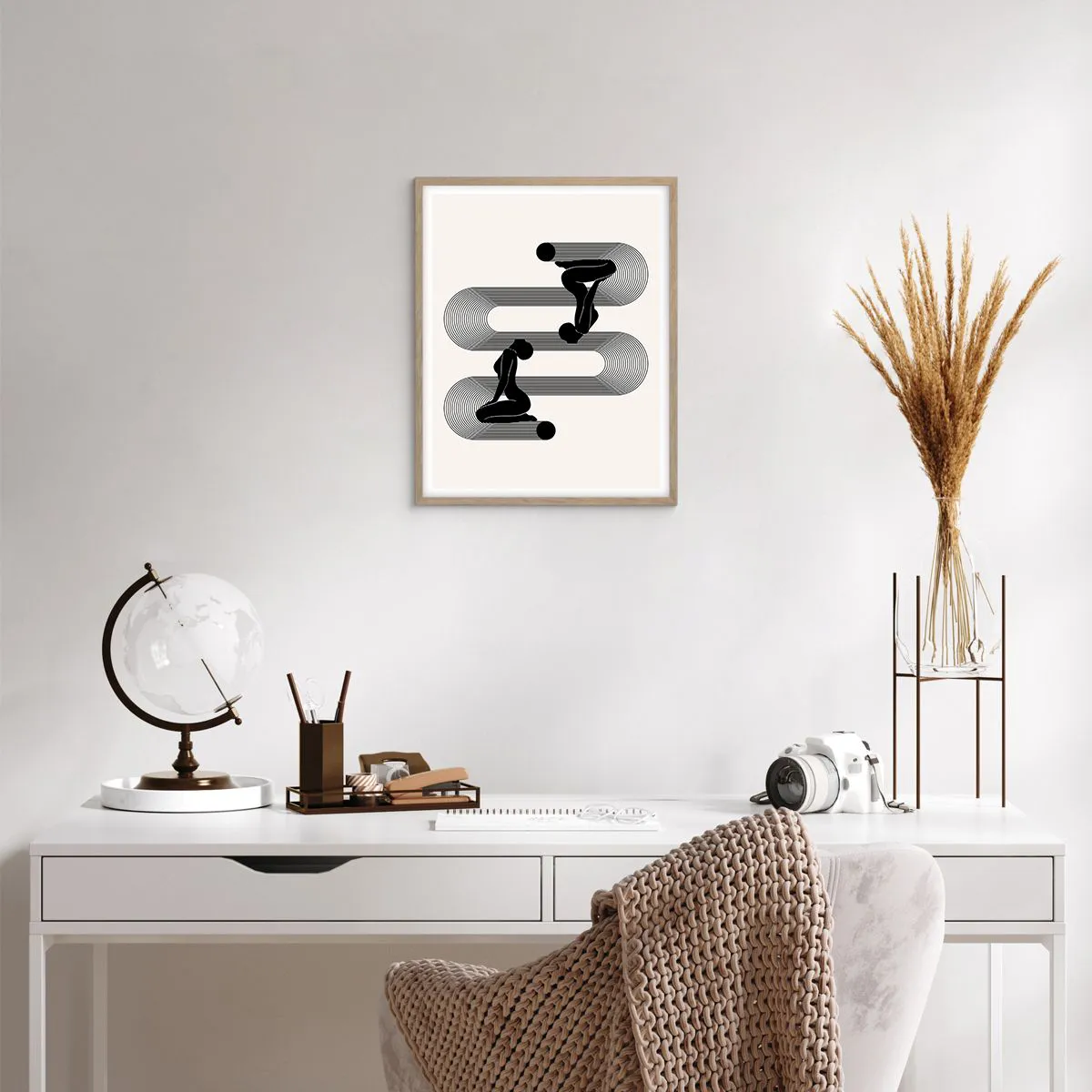 Póster en marco roble claro - Simetría sensual - 40x50 cm