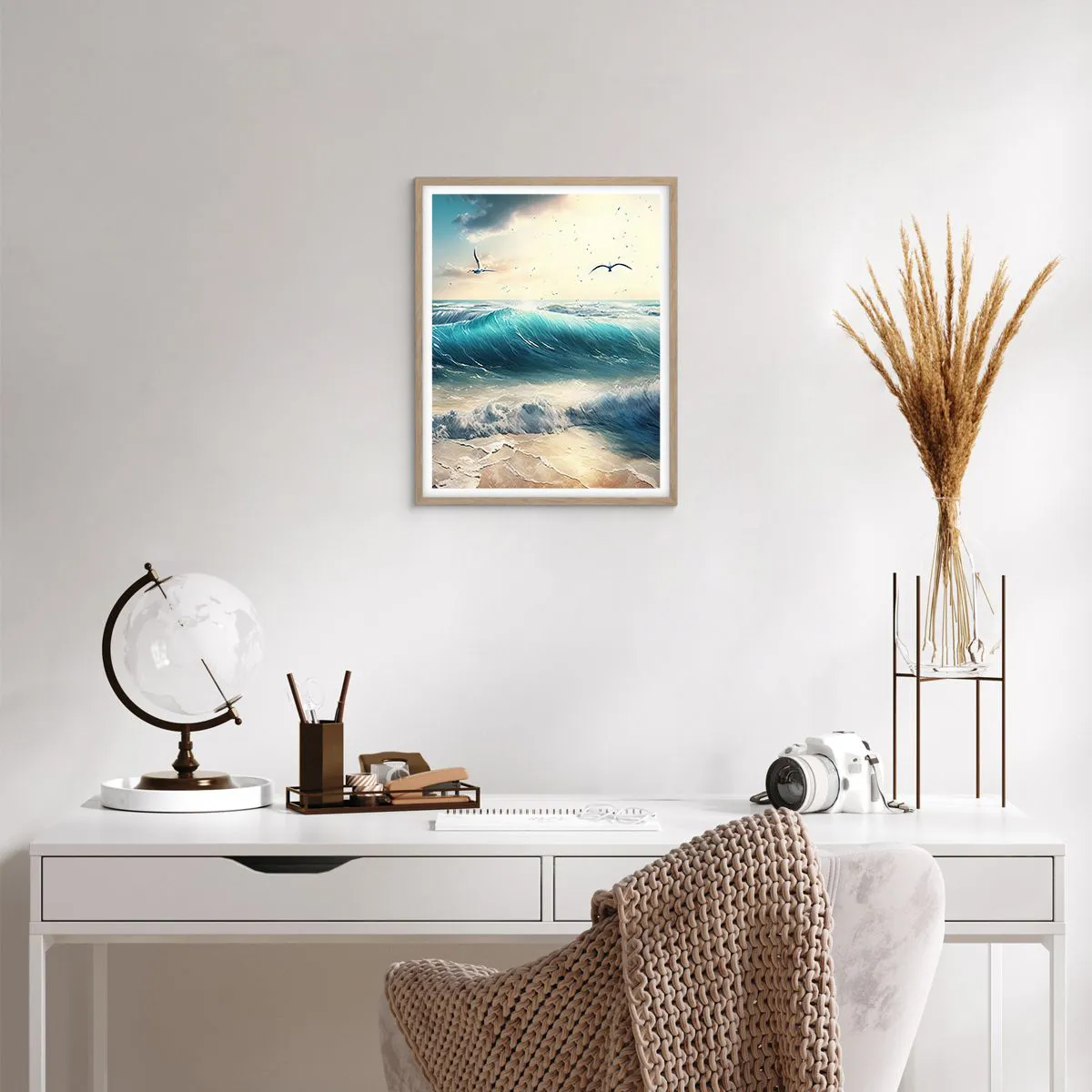 Plakat i ramme af lyst egetræ - Støj kun for dig - 40x50 cm