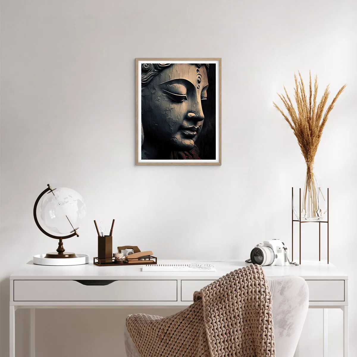 Poszter világos tölgy keretben - Összhangban a világgal - 40x50 cm