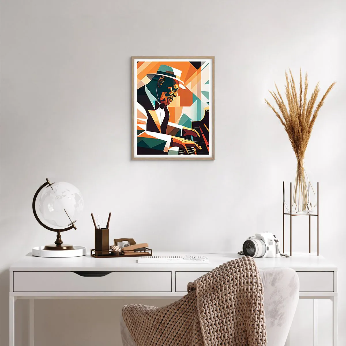 Poster în ramă de stejar deschis - Numai jazz - 40x50 cm