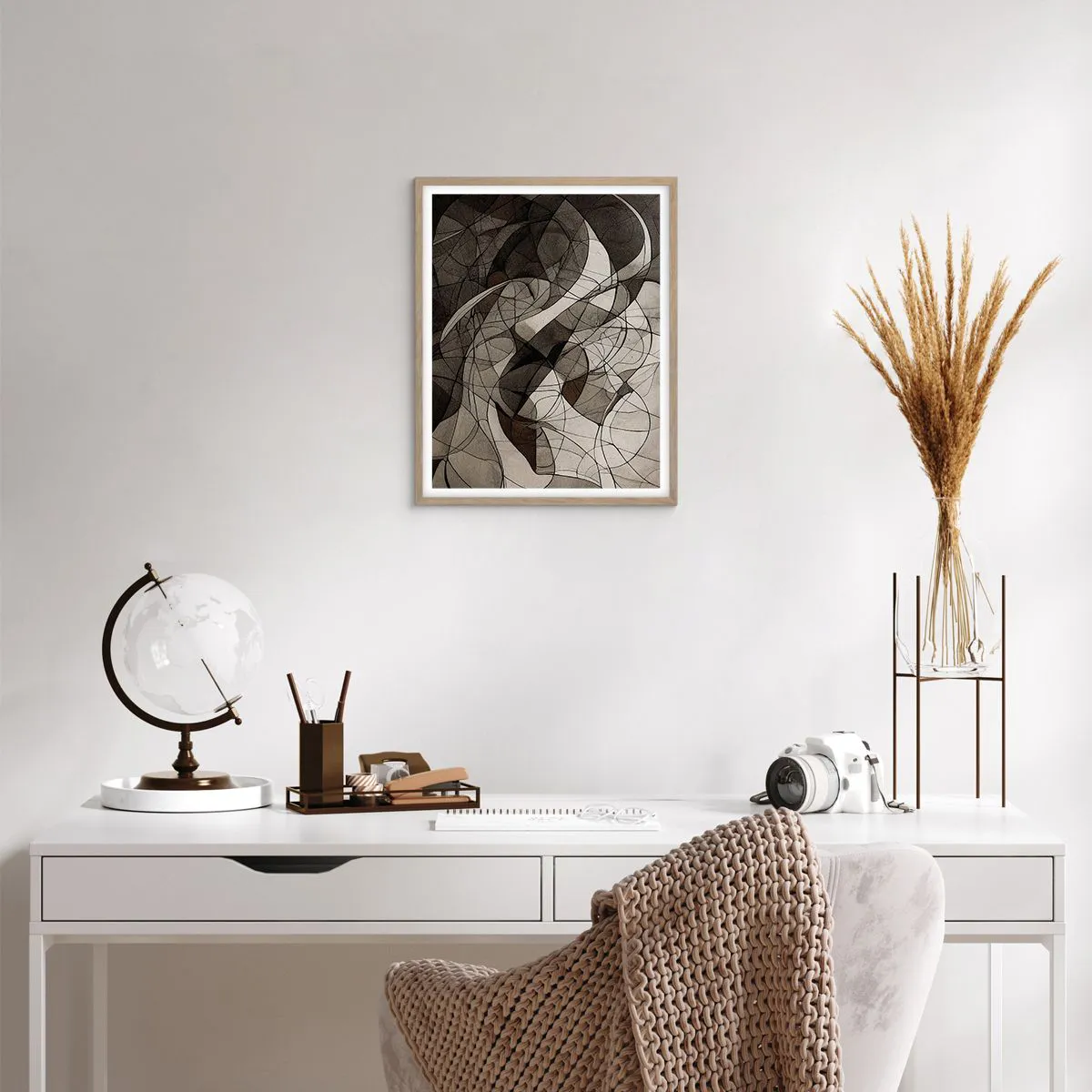 Plagát v ráme zo svetlého duba - Obeh farieb Zeme - 40x50 cm