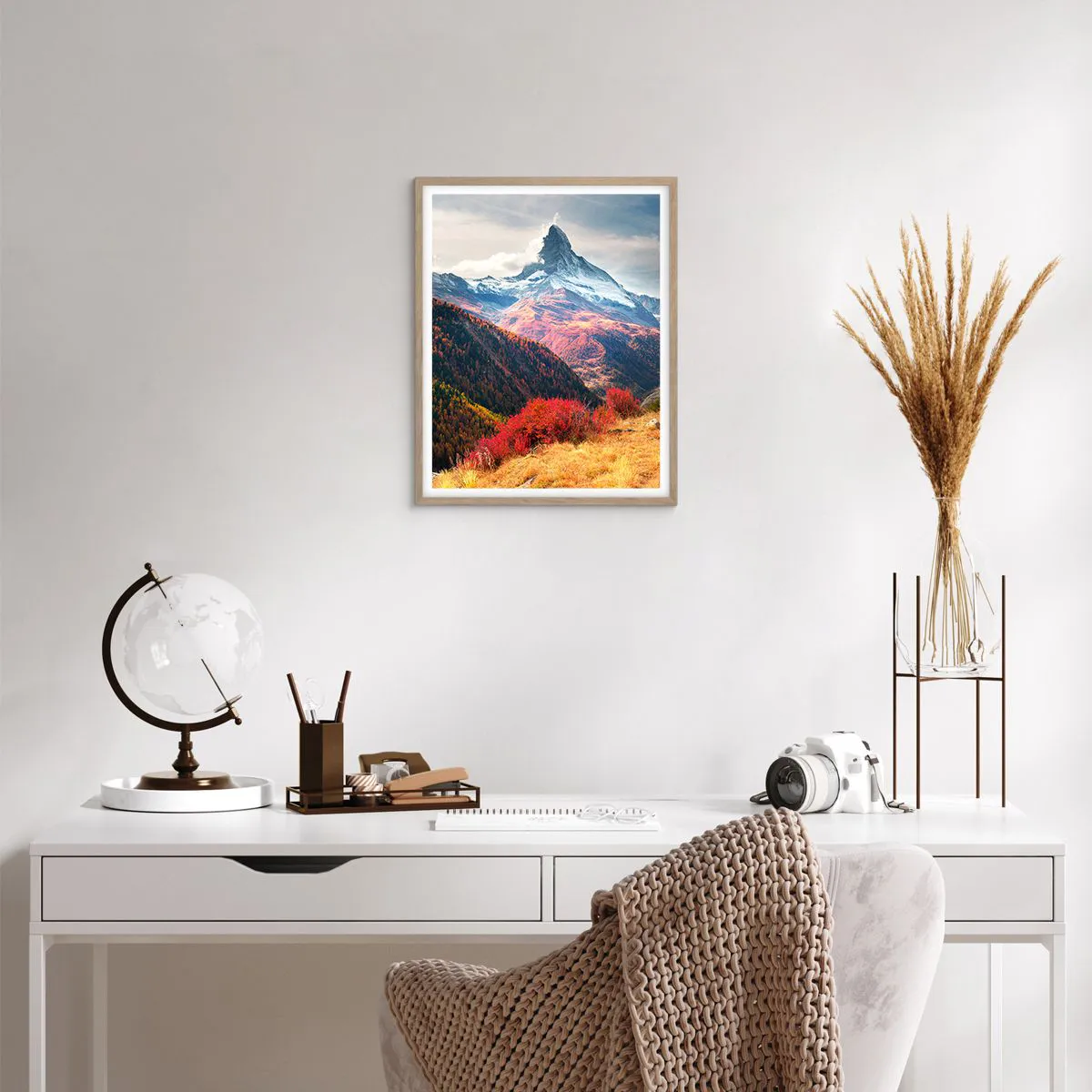 Affisch i ram av ljusek - Alpin höst - 40x50 cm