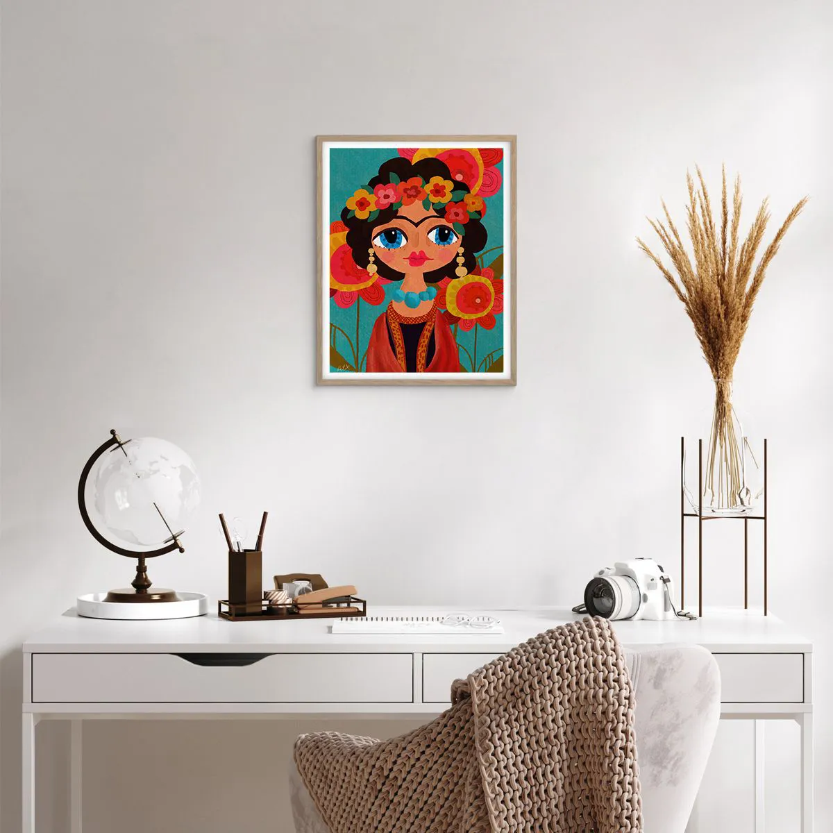 Affisch i ram av ljusek - Vallmojungfru - 40x50 cm