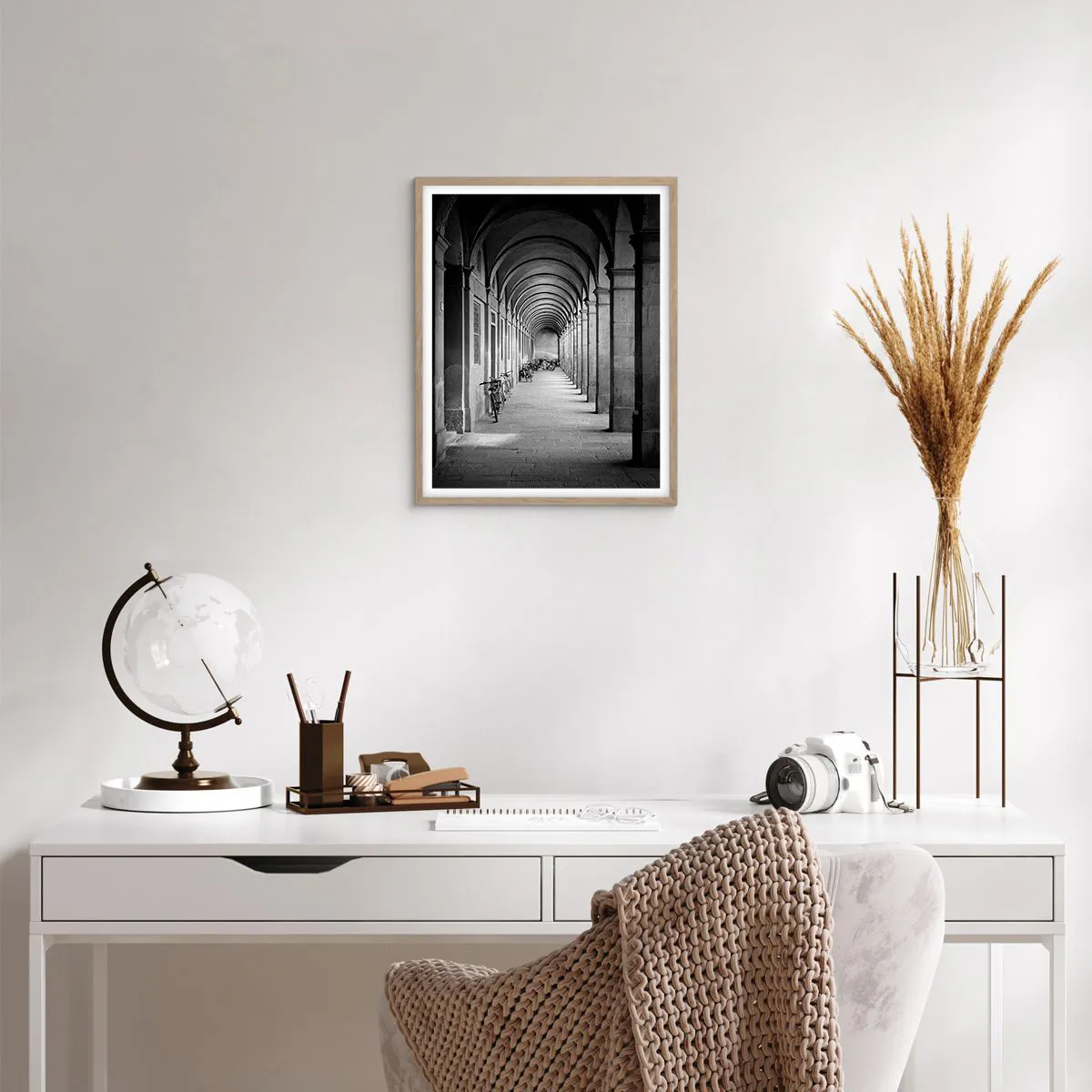 Pôster com moldura de carvalho claro - Sob as arcadas - 40x50 cm