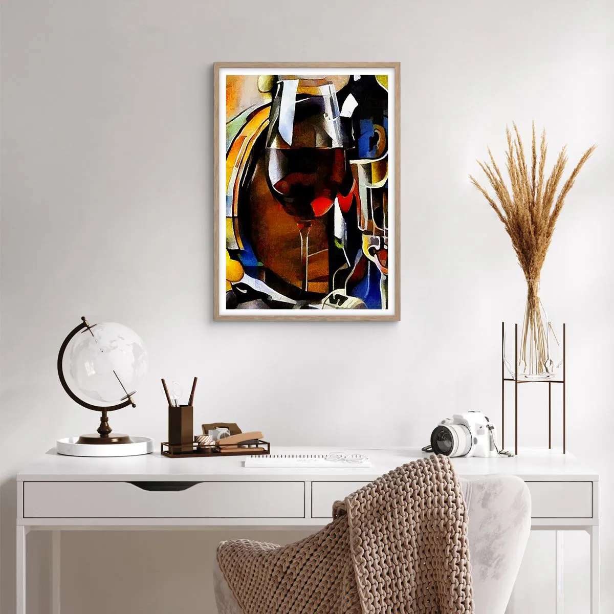 Poster in einem Rahmen aus heller Eiche - Und die Welt nimmt Farben an - 50x70 cm