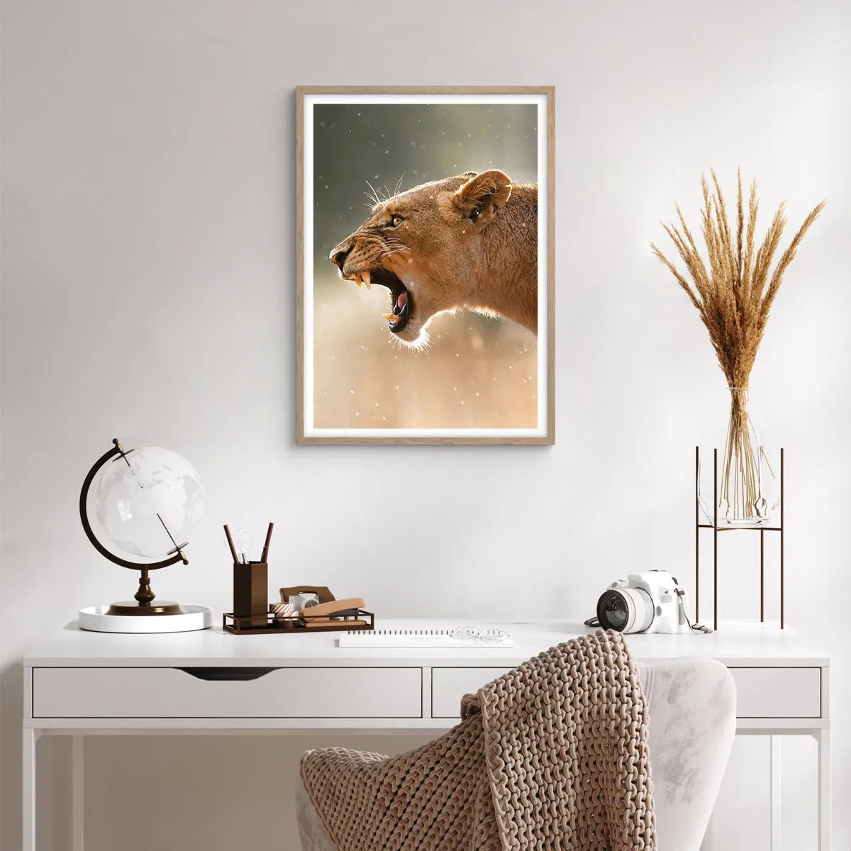 Plakat w ramie jasny dąb - Spróbuj nie posłuchać - 50x70 cm