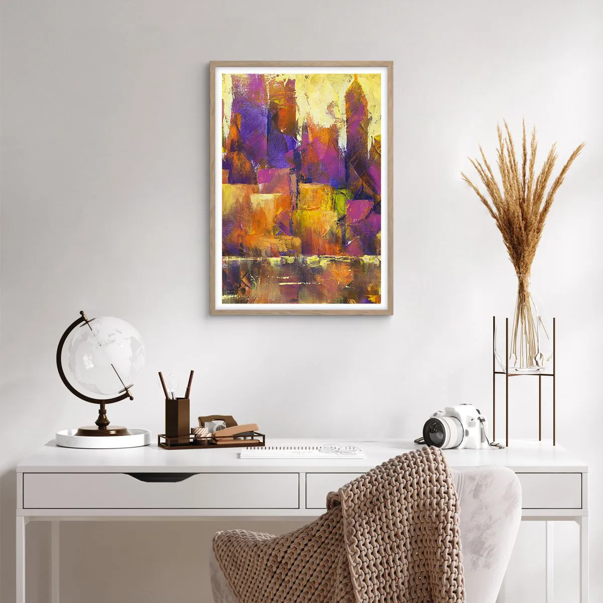 Een poster in een licht eiken lijst - Metropolitan compositie - 50x70 cm