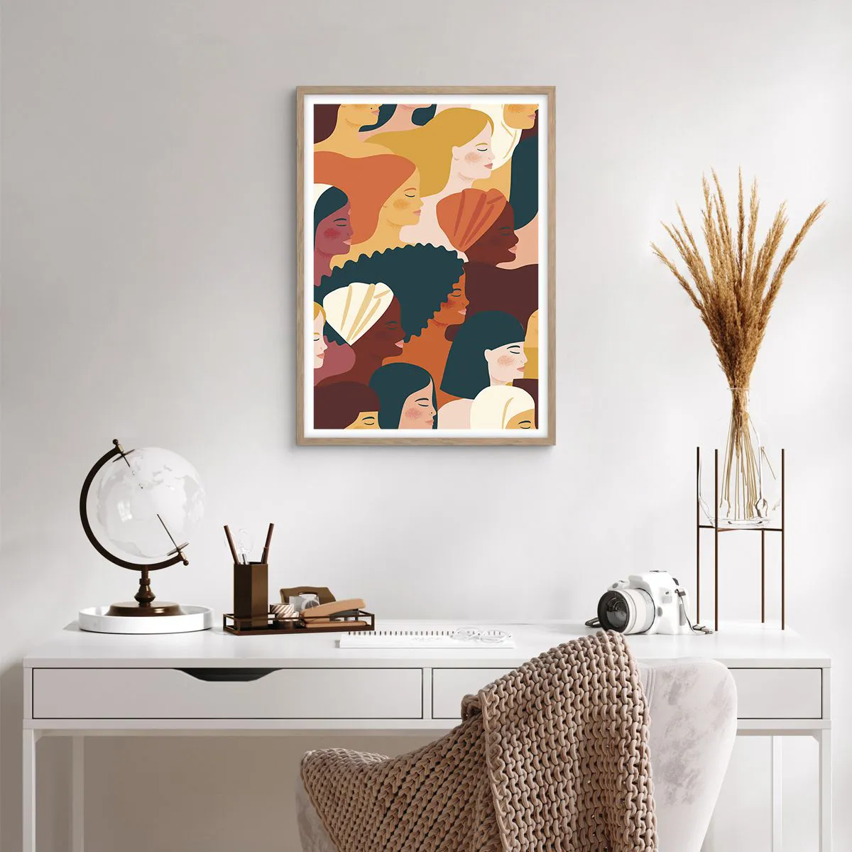 Plagát v ráme zo svetlého duba - Iba ženskosť - 50x70 cm