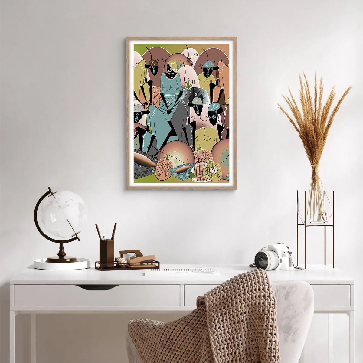 Poszter világos tölgy keretben - Jön a nagy ünnep - 50x70 cm